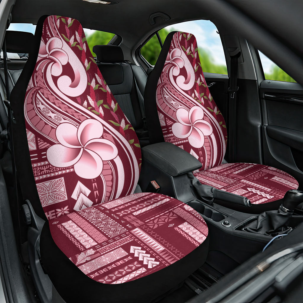 Samoa Teuila Car Seat Cover Maroon Samoan Siapo Motifs LT05 One Size Maroon - Polynesian Pride