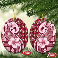 Samoa Teuila Ceramic Ornament Maroon Samoan Siapo Motifs
