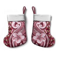 Samoa Teuila Christmas Stocking Maroon Samoan Siapo Motifs