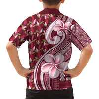Samoa Teuila Family Matching Off Shoulder Maxi Dress and Hawaiian Shirt Maroon Samoan Siapo Motifs