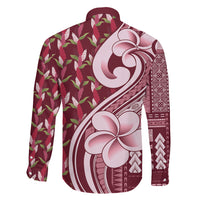 Samoa Teuila Family Matching Off Shoulder Maxi Dress and Hawaiian Shirt Maroon Samoan Siapo Motifs