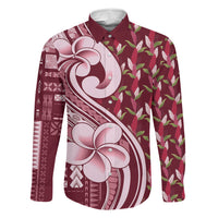 Samoa Teuila Family Matching Off Shoulder Short Dress and Hawaiian Shirt Maroon Samoan Siapo Motifs