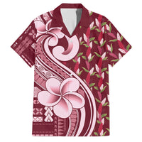 Samoa Teuila Family Matching Tank Maxi Dress and Hawaiian Shirt Maroon Samoan Siapo Motifs