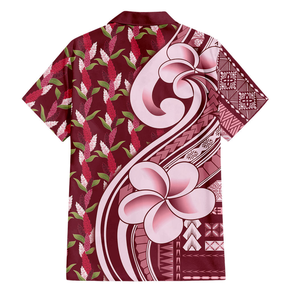 Samoa Teuila Family Matching Tank Maxi Dress and Hawaiian Shirt Maroon Samoan Siapo Motifs