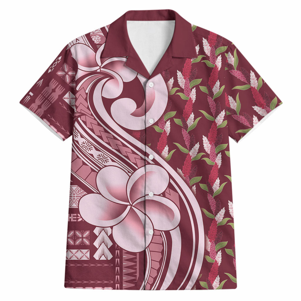 Samoa Teuila Hawaiian Shirt Maroon Samoan Siapo Motifs LT05 Maroon - Polynesian Pride
