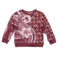 Samoa Teuila Kid Ugly Christmas Sweater Maroon Samoan Siapo Motifs