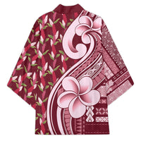 Samoa Teuila Kimono Maroon Samoan Siapo Motifs