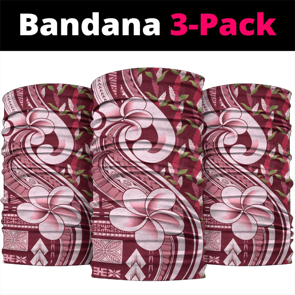 Samoa Teuila Neck Gaiter Maroon Samoan Siapo Motifs LT05 package One Size: 25*50cm Maroon - Polynesian Pride
