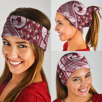 Samoa Teuila Neck Gaiter Maroon Samoan Siapo Motifs