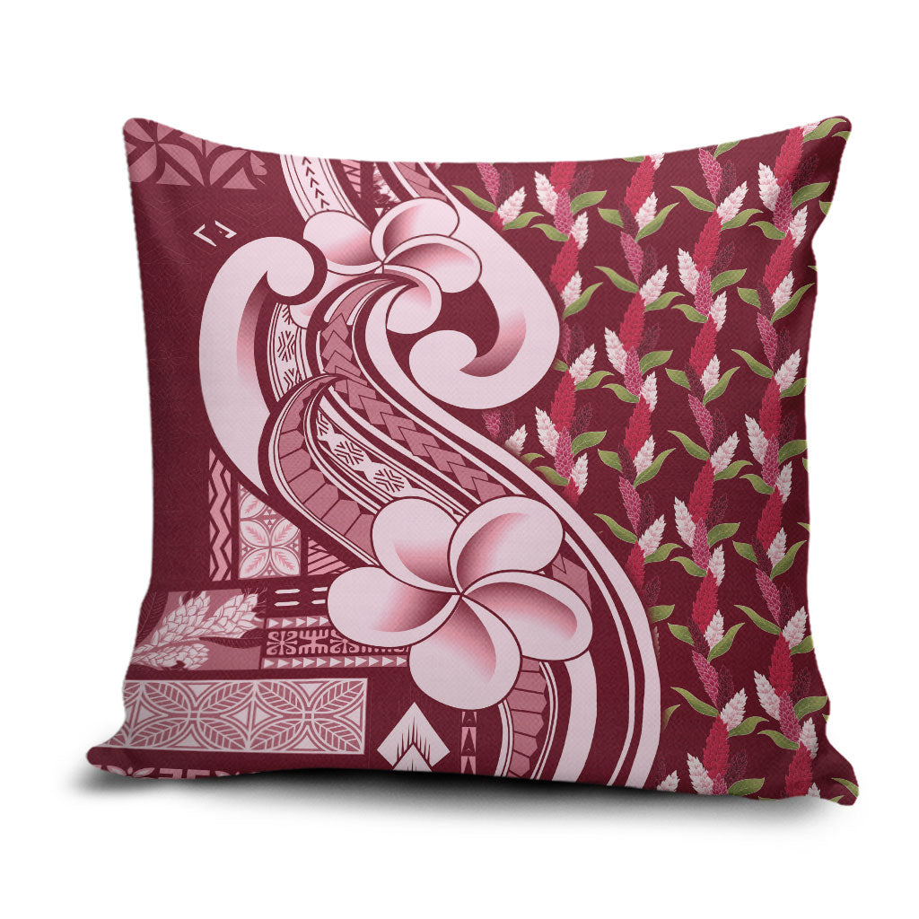 Samoa Teuila Pillow Cover Maroon Samoan Siapo Motifs LT05 Maroon - Polynesian Pride