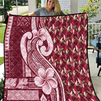 Samoa Teuila Quilt Maroon Samoan Siapo Motifs
