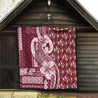 Samoa Teuila Quilt Maroon Samoan Siapo Motifs