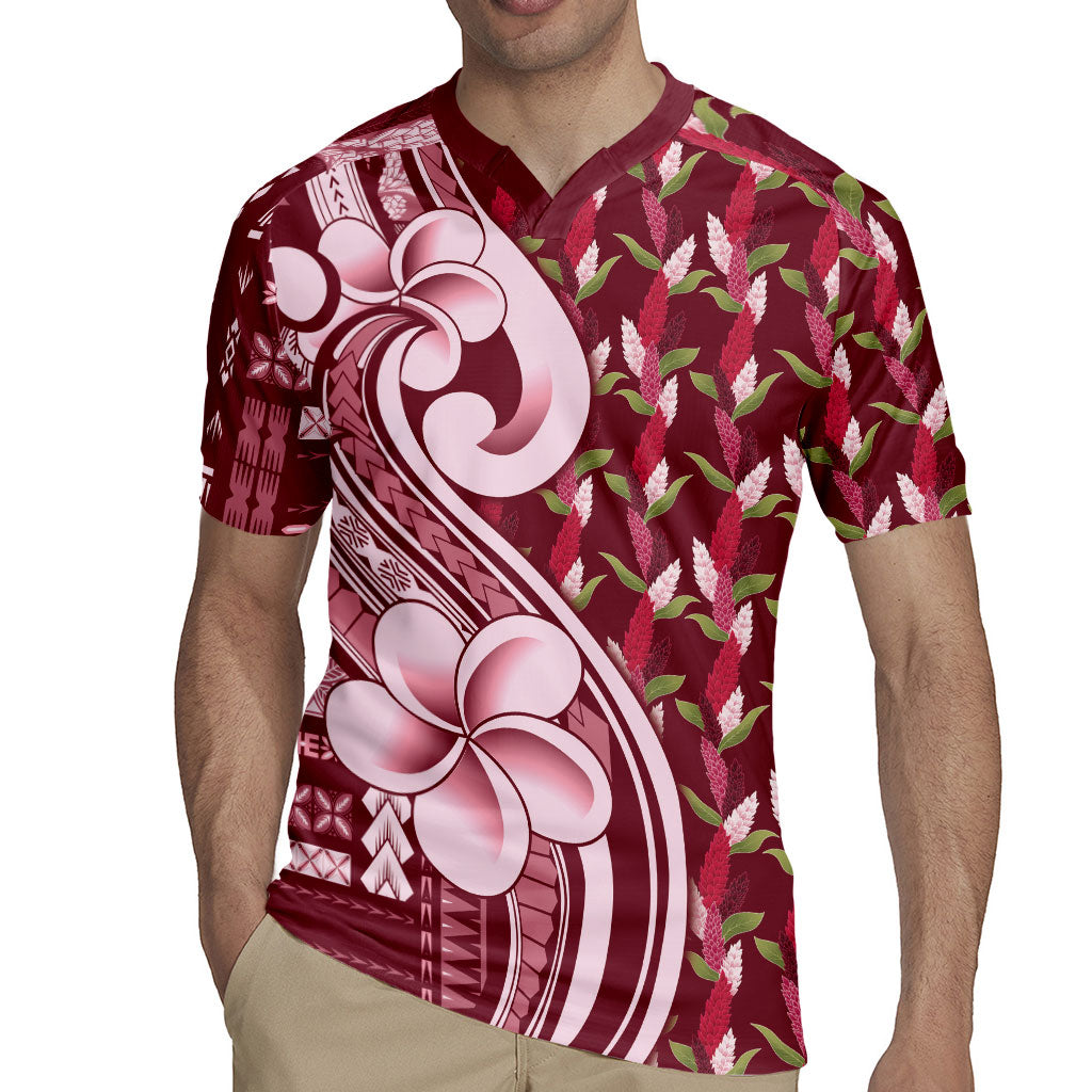 Samoa Teuila Rugby Jersey Maroon Samoan Siapo Motifs