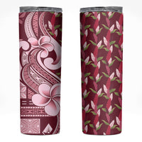Samoa Teuila Skinny Tumbler Maroon Samoan Siapo Motifs