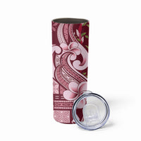 Samoa Teuila Skinny Tumbler Maroon Samoan Siapo Motifs