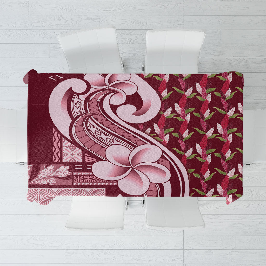 Samoa Teuila Tablecloth Maroon Samoan Siapo Motifs