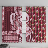 Samoa Teuila Window Curtain Maroon Samoan Siapo Motifs