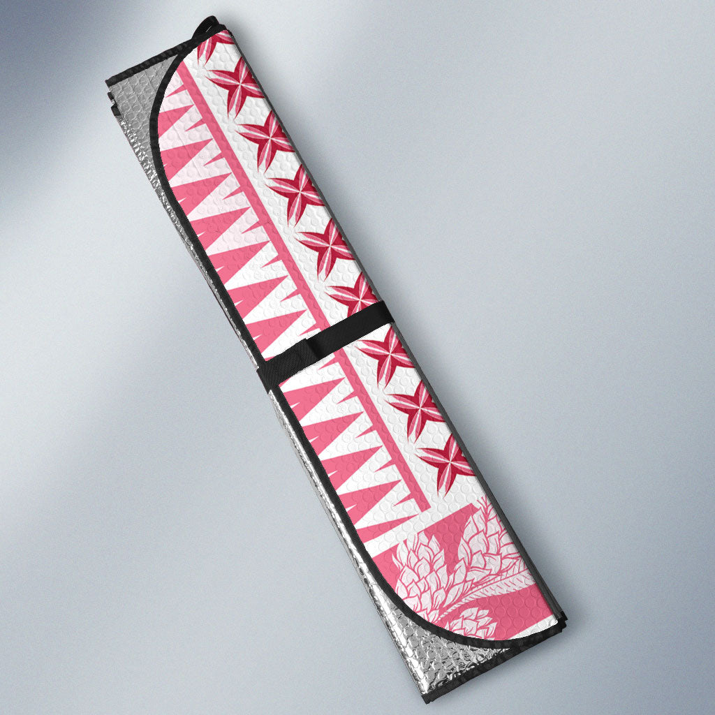 Samoa Teuila Auto Sun Shade White Samoan Siapo Motifs