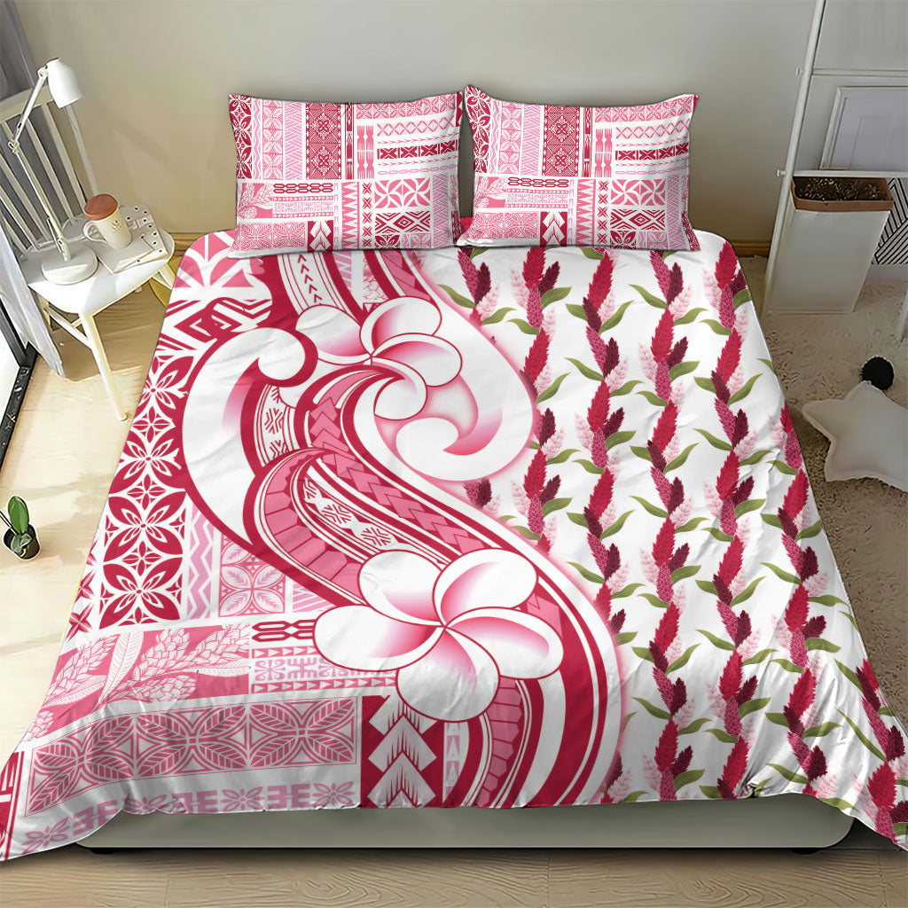 Samoa Teuila Bedding Set White Samoan Siapo Motifs