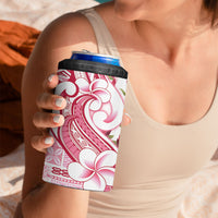 Samoa Teuila 4 in 1 Can Cooler Tumbler White Samoan Siapo Motifs LT05 - Polynesian Pride