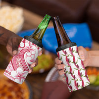 Samoa Teuila 4 in 1 Can Cooler Tumbler White Samoan Siapo Motifs LT05 - Polynesian Pride