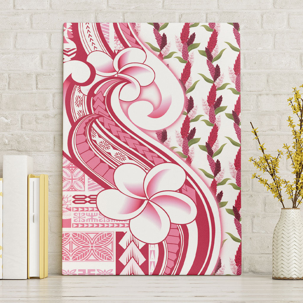 Samoa Teuila Canvas Wall Art White Samoan Siapo Motifs