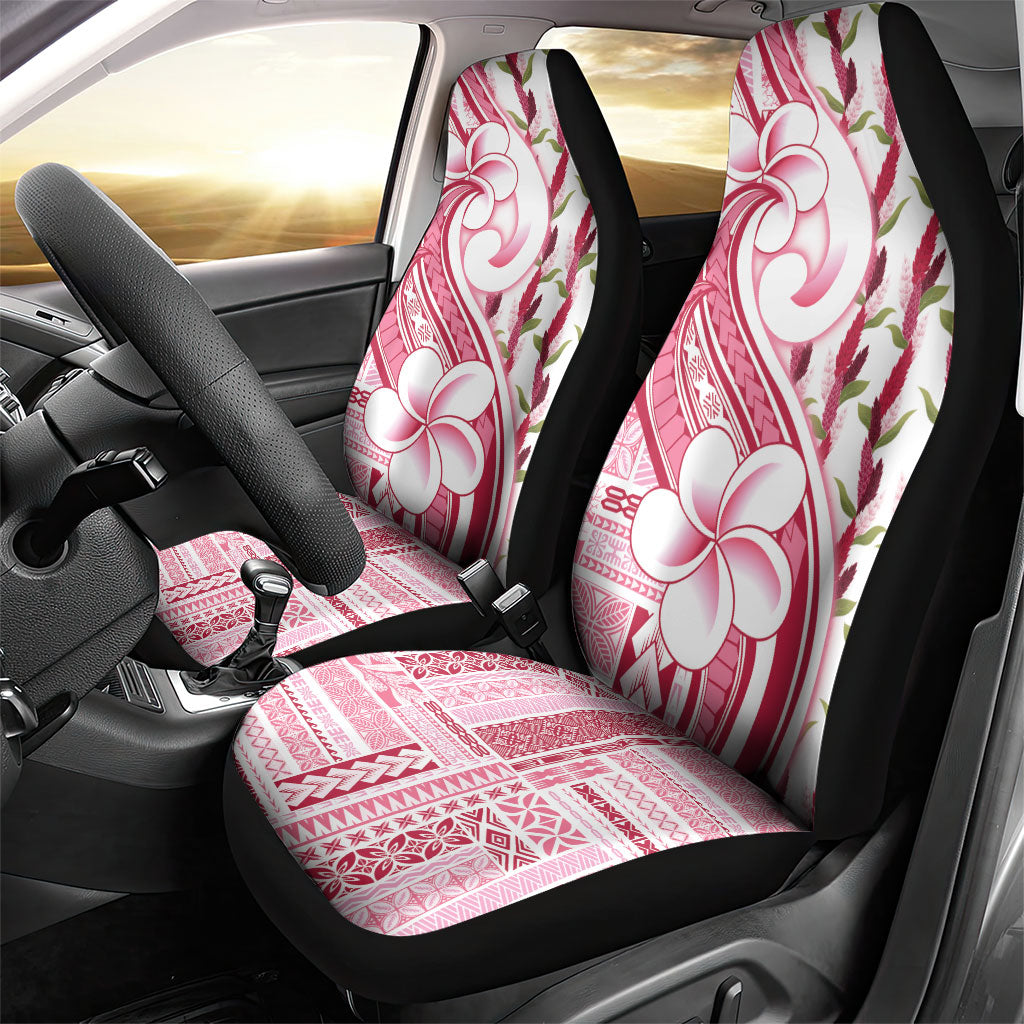 Samoa Teuila Car Seat Cover White Samoan Siapo Motifs