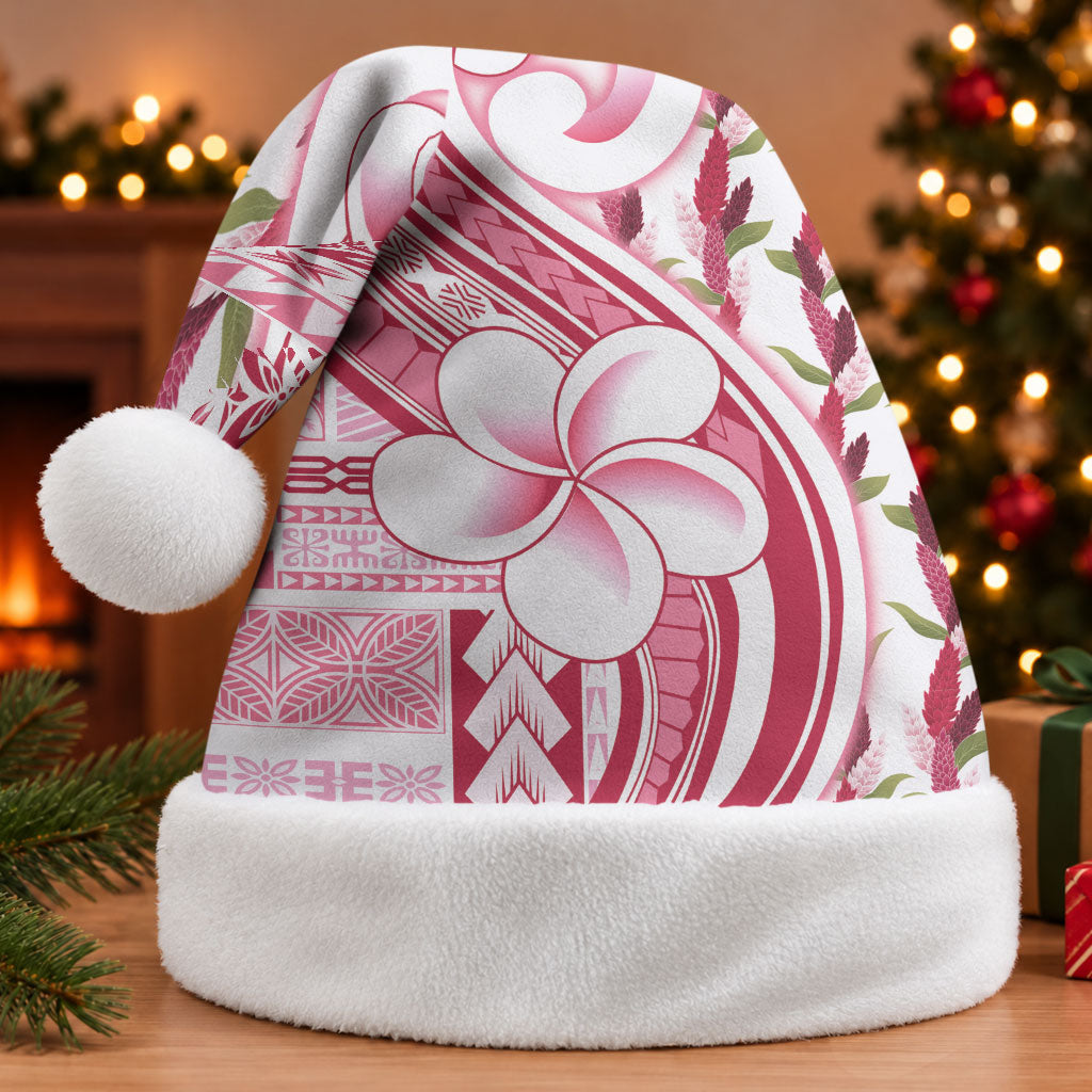 Samoa Teuila Christmas Santa Hat White Samoan Siapo Motifs