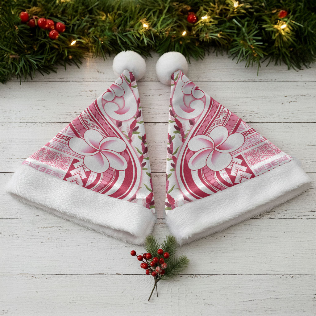 Samoa Teuila Christmas Santa Hat White Samoan Siapo Motifs