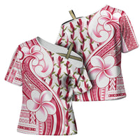 Samoa Teuila Cross Shoulder Shirt White Samoan Siapo Motifs LT05 - Polynesian Pride
