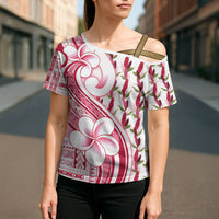 Samoa Teuila Cross Shoulder Shirt White Samoan Siapo Motifs LT05 - Polynesian Pride