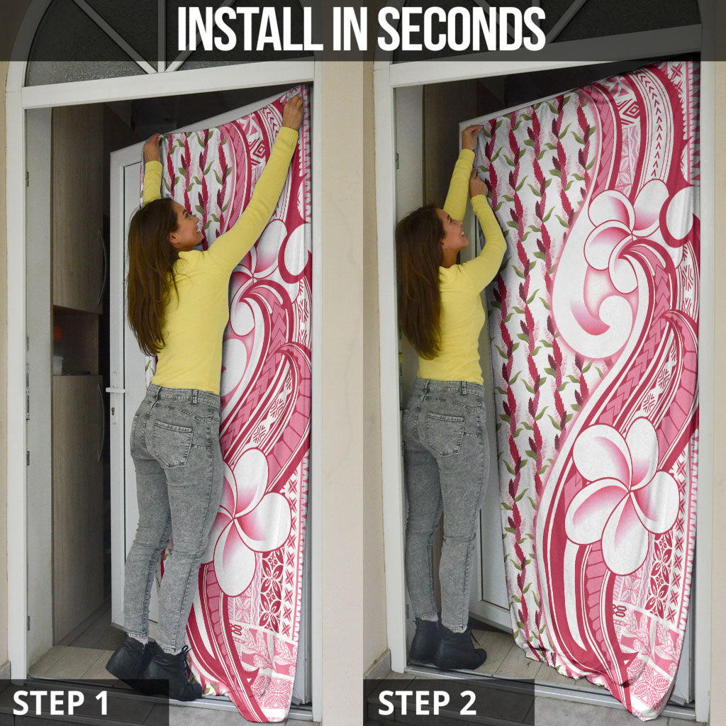 Samoa Teuila Door Cover White Samoan Siapo Motifs
