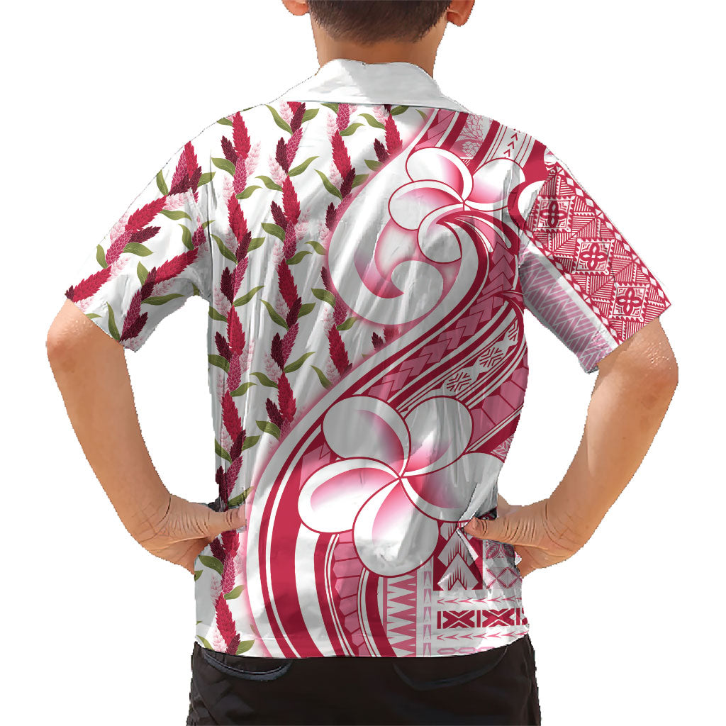 Samoa Teuila Family Matching Off Shoulder Short Dress and Hawaiian Shirt White Samoan Siapo Motifs