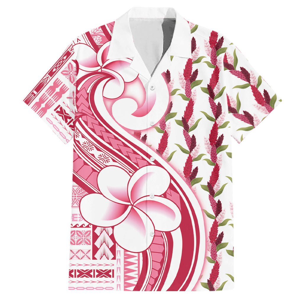 Samoa Teuila Family Matching Off Shoulder Short Dress and Hawaiian Shirt White Samoan Siapo Motifs