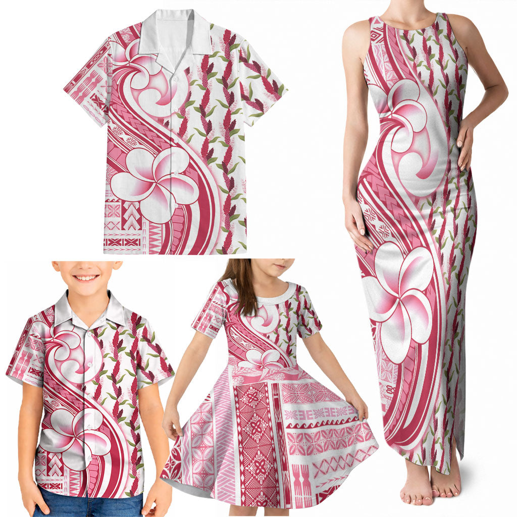 Samoa Teuila Family Matching Tank Maxi Dress and Hawaiian Shirt White Samoan Siapo Motifs LT05 - Polynesian Pride