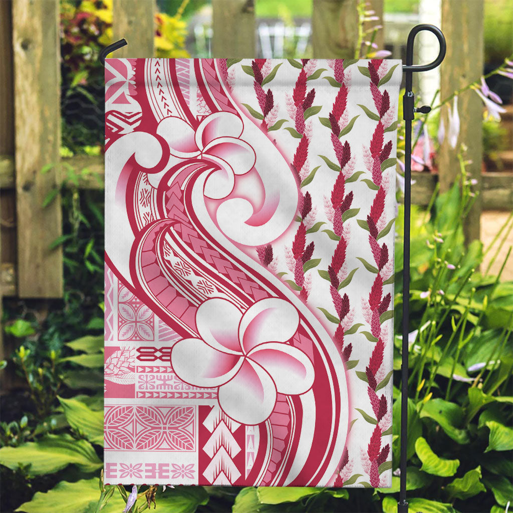 Samoa Teuila Garden Flag White Samoan Siapo Motifs