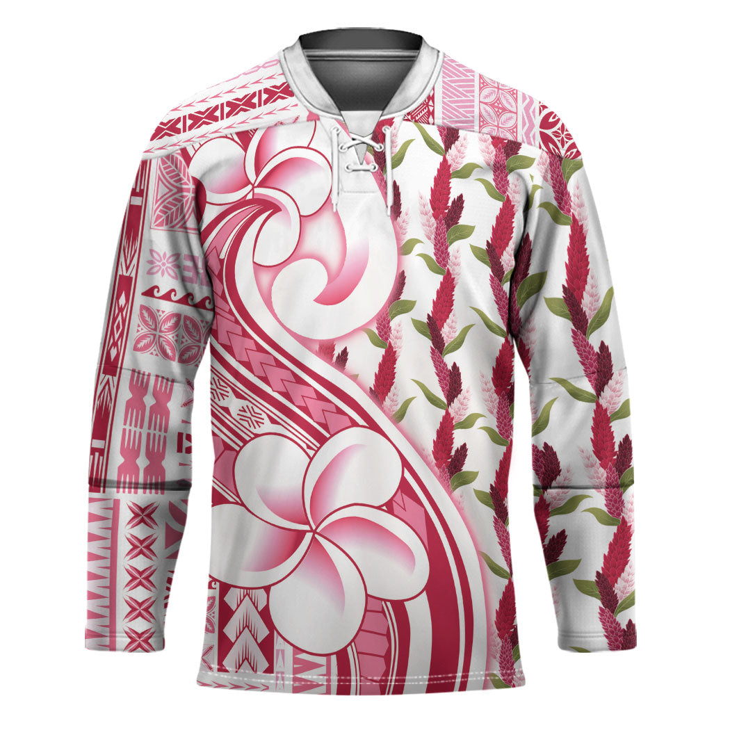 Samoa Teuila Hockey Jersey White Samoan Siapo Motifs LT05 Unisex White - Polynesian Pride