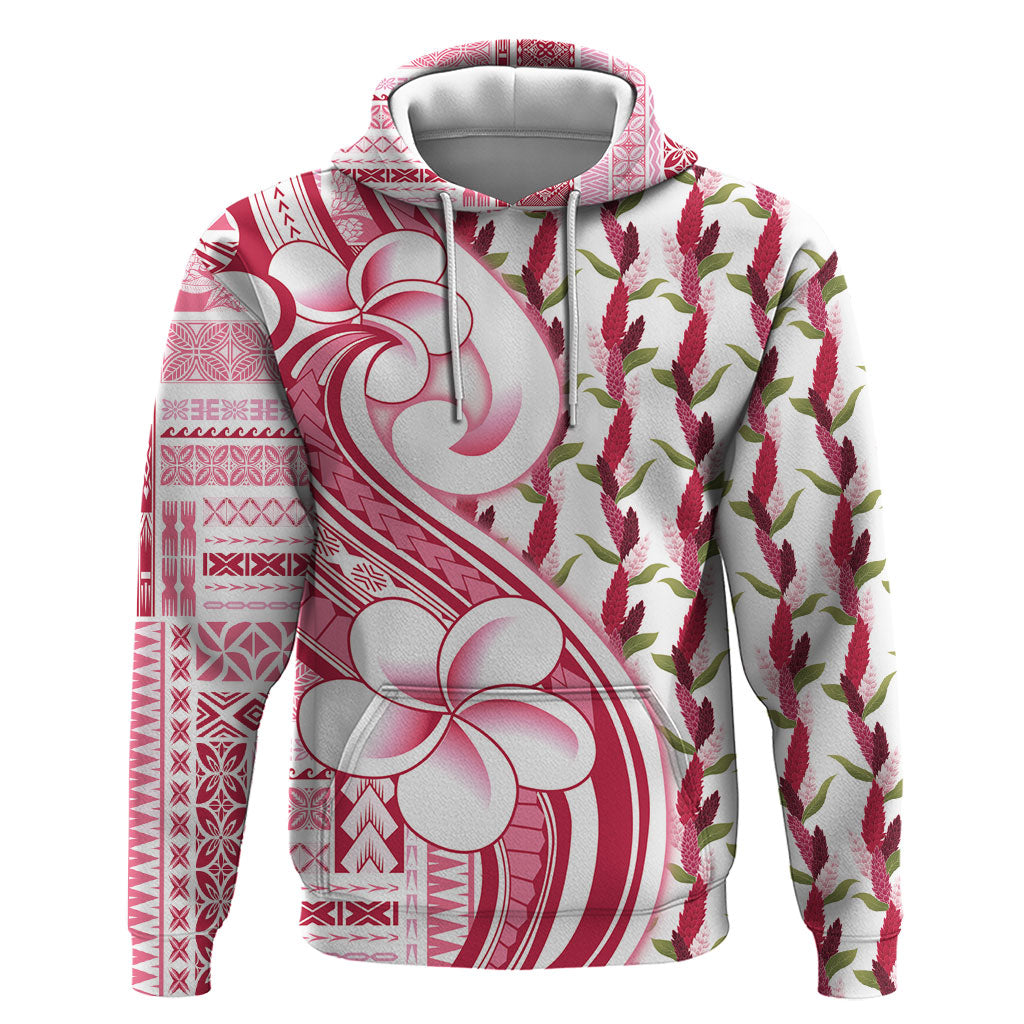 Samoa Teuila Hoodie White Samoan Siapo Motifs LT05 Pullover Hoodie White - Polynesian Pride