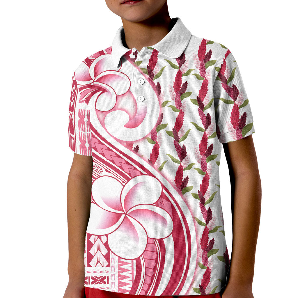 Samoa Teuila Kid Polo Shirt White Samoan Siapo Motifs LT05 Kid White - Polynesian Pride