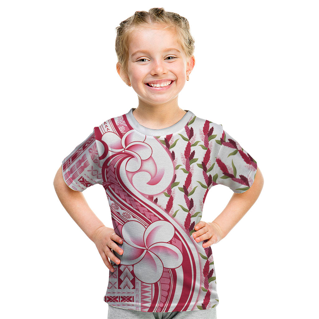 Samoa Teuila Kid T Shirt White Samoan Siapo Motifs LT05 White - Polynesian Pride