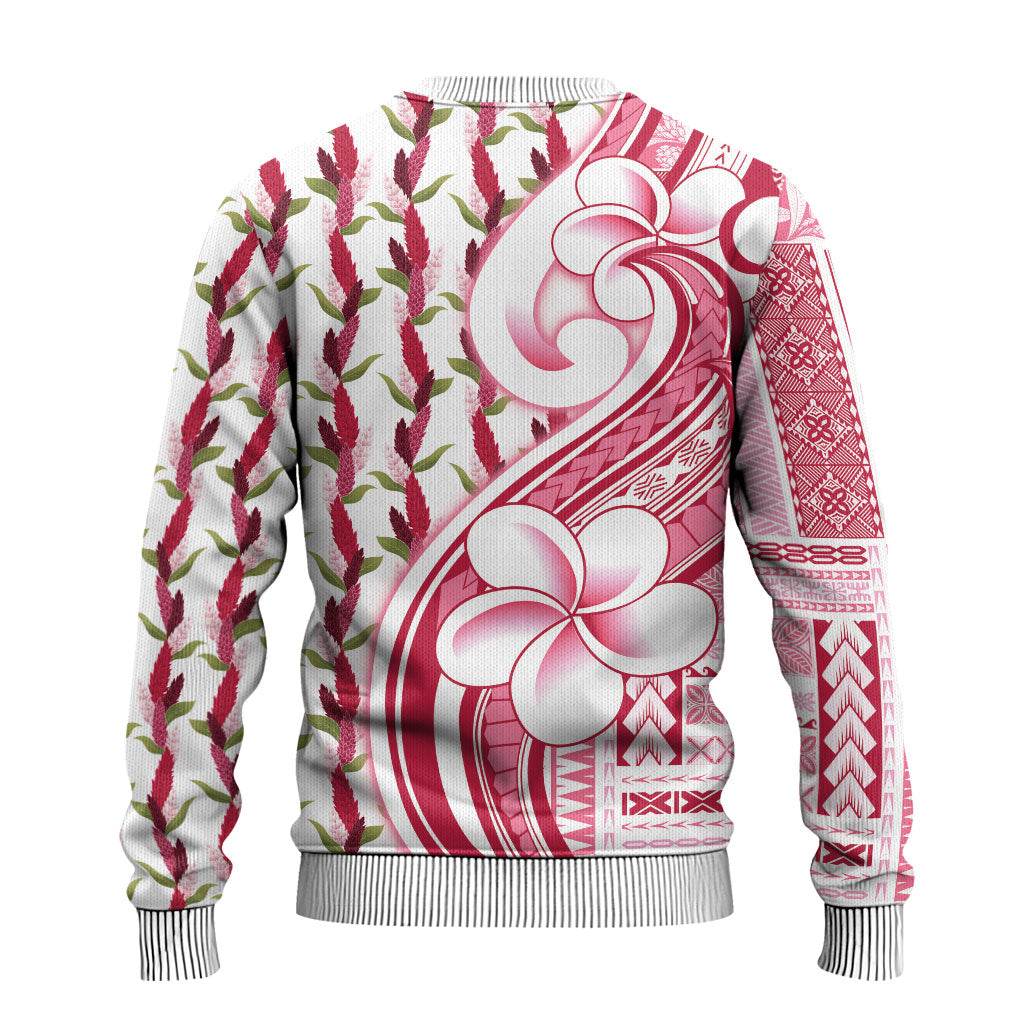 Samoa Teuila Ugly Christmas Sweater White Samoan Siapo Motifs