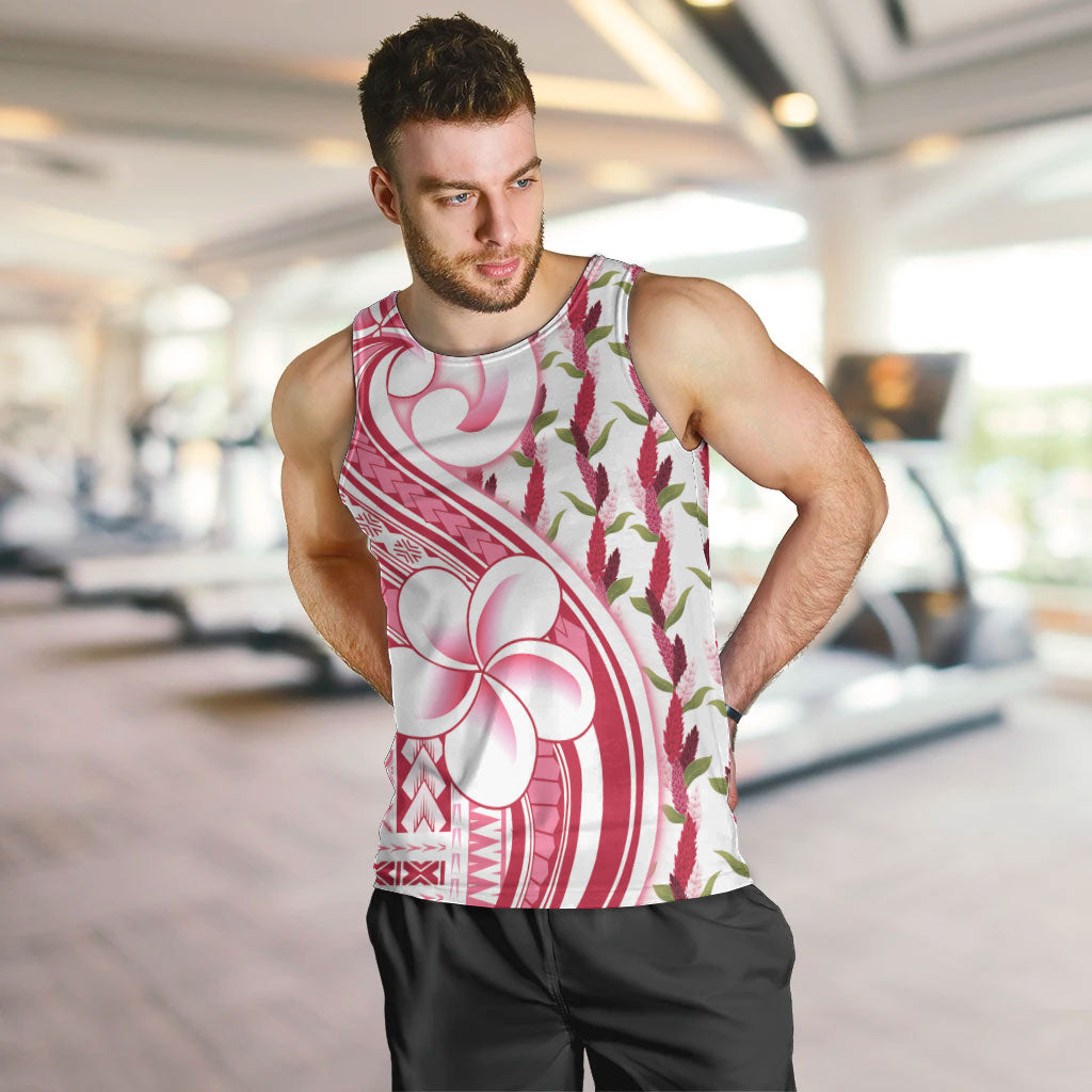 Samoa Teuila Men Tank Top White Samoan Siapo Motifs LT05 White - Polynesian Pride