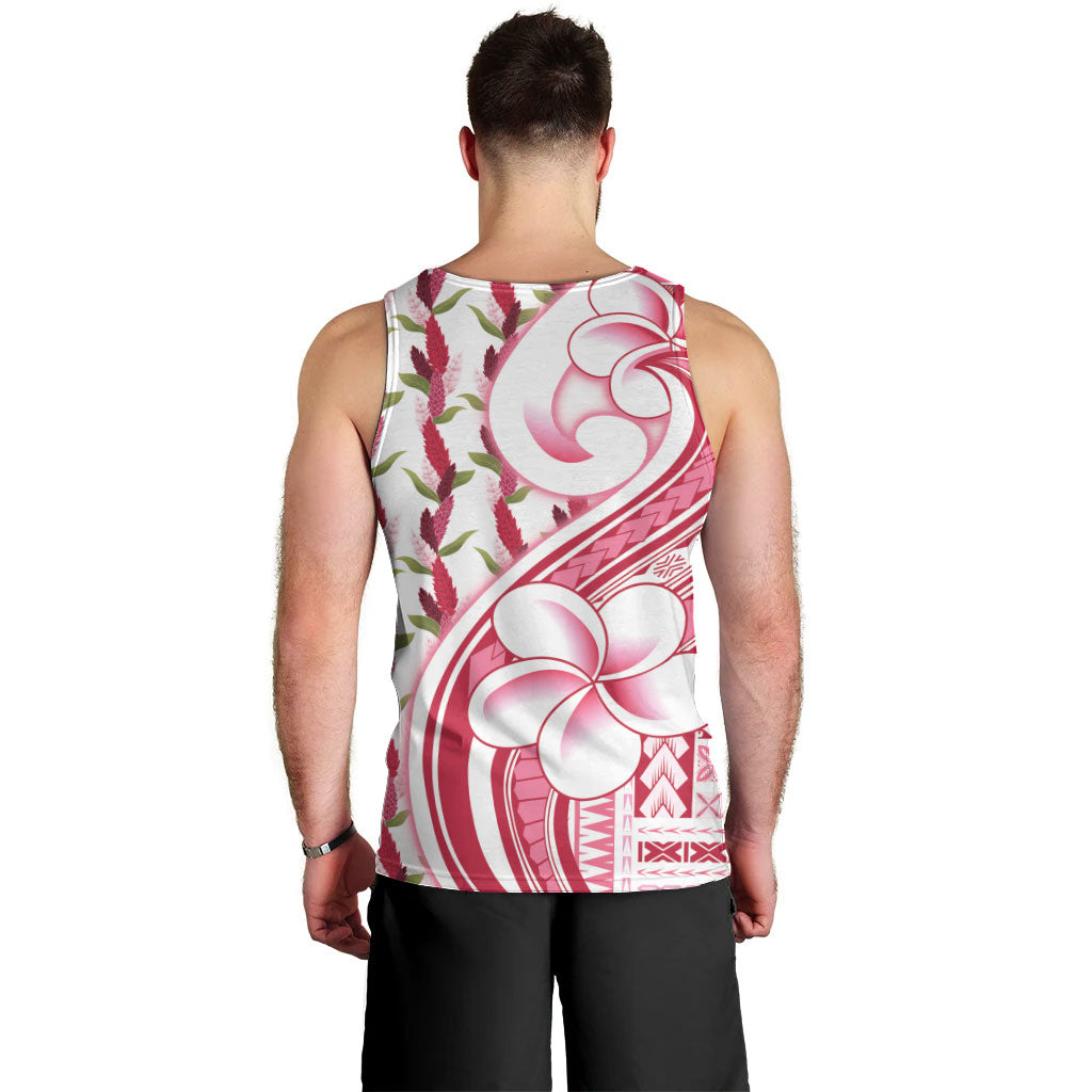 Samoa Teuila Men Tank Top White Samoan Siapo Motifs