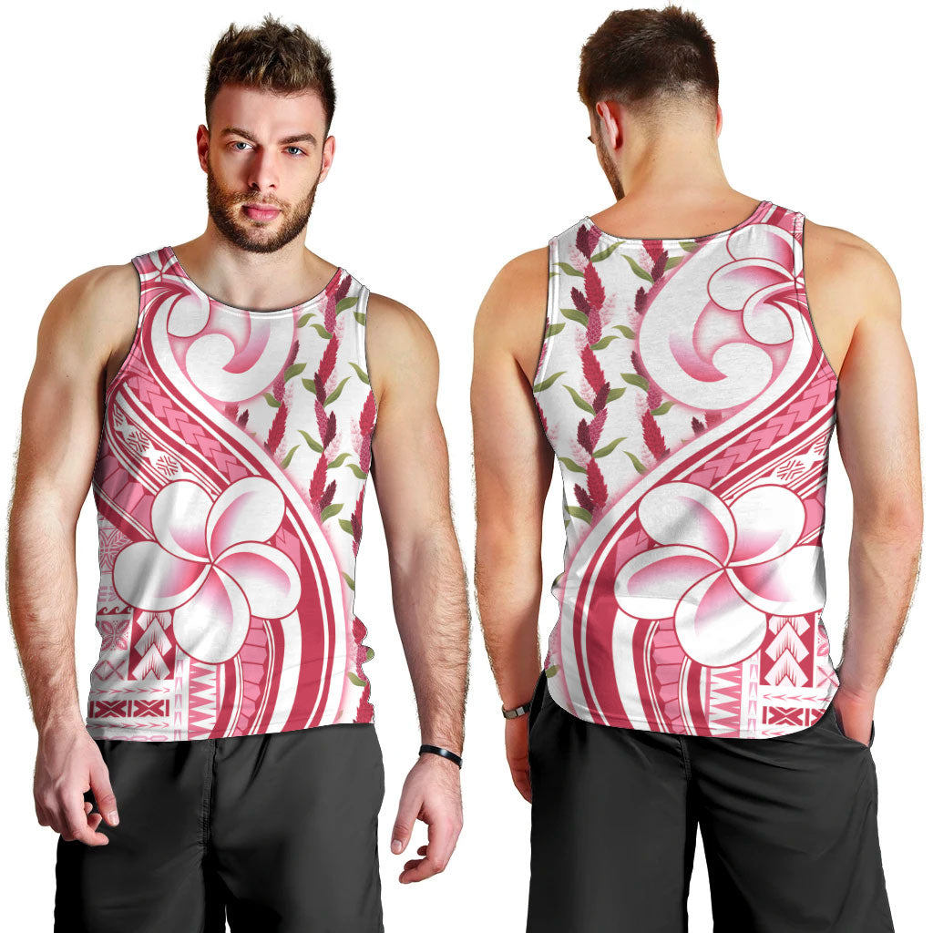 Samoa Teuila Men Tank Top White Samoan Siapo Motifs