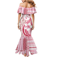 Samoa Teuila Mermaid Dress White Samoan Siapo Motifs