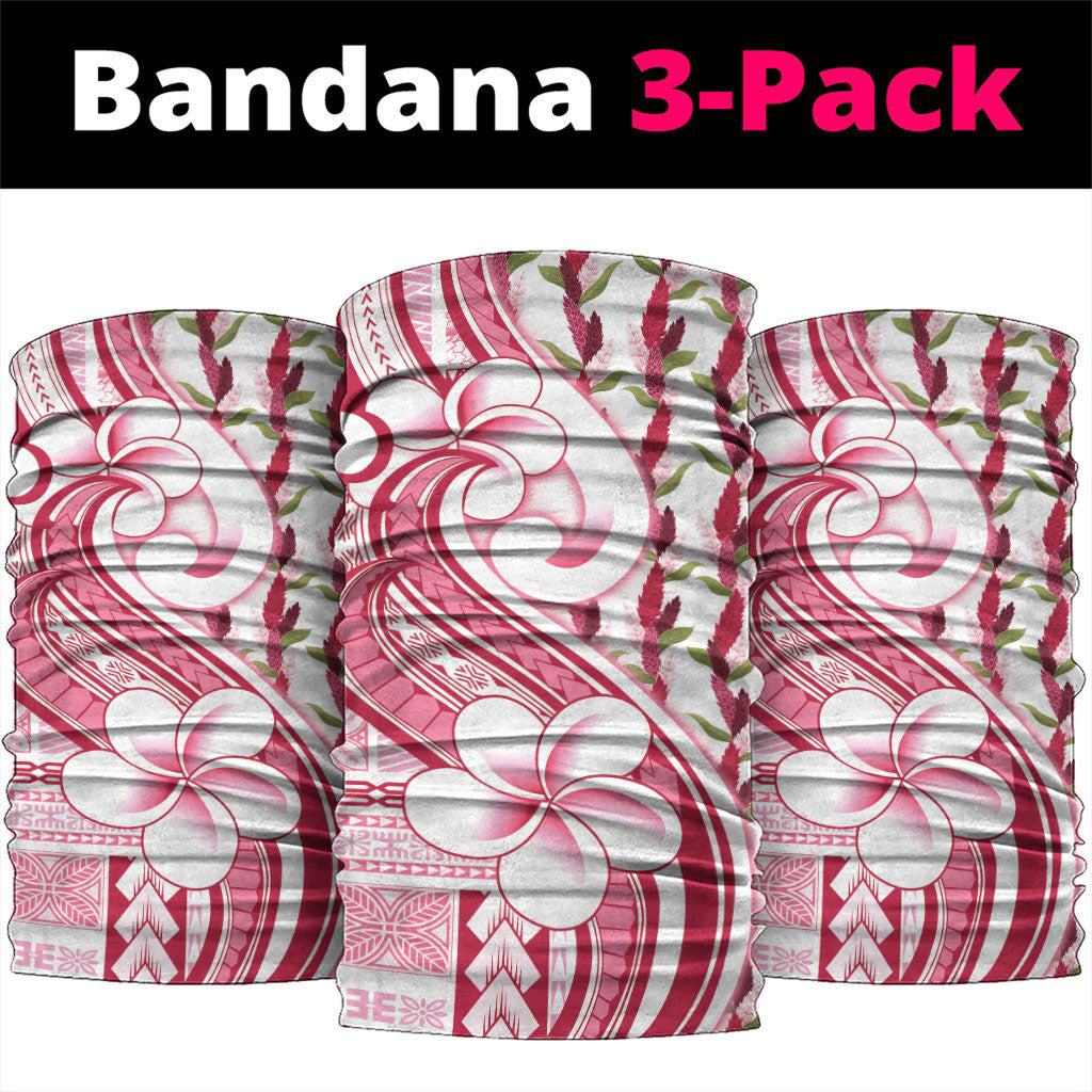 Samoa Teuila Neck Gaiter White Samoan Siapo Motifs LT05 package One Size: 25*50cm White - Polynesian Pride
