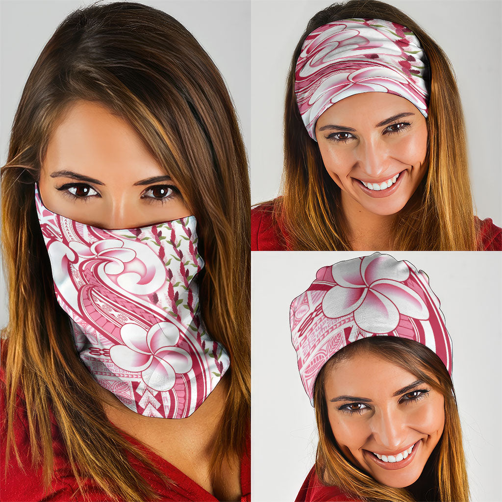 Samoa Teuila Neck Gaiter White Samoan Siapo Motifs