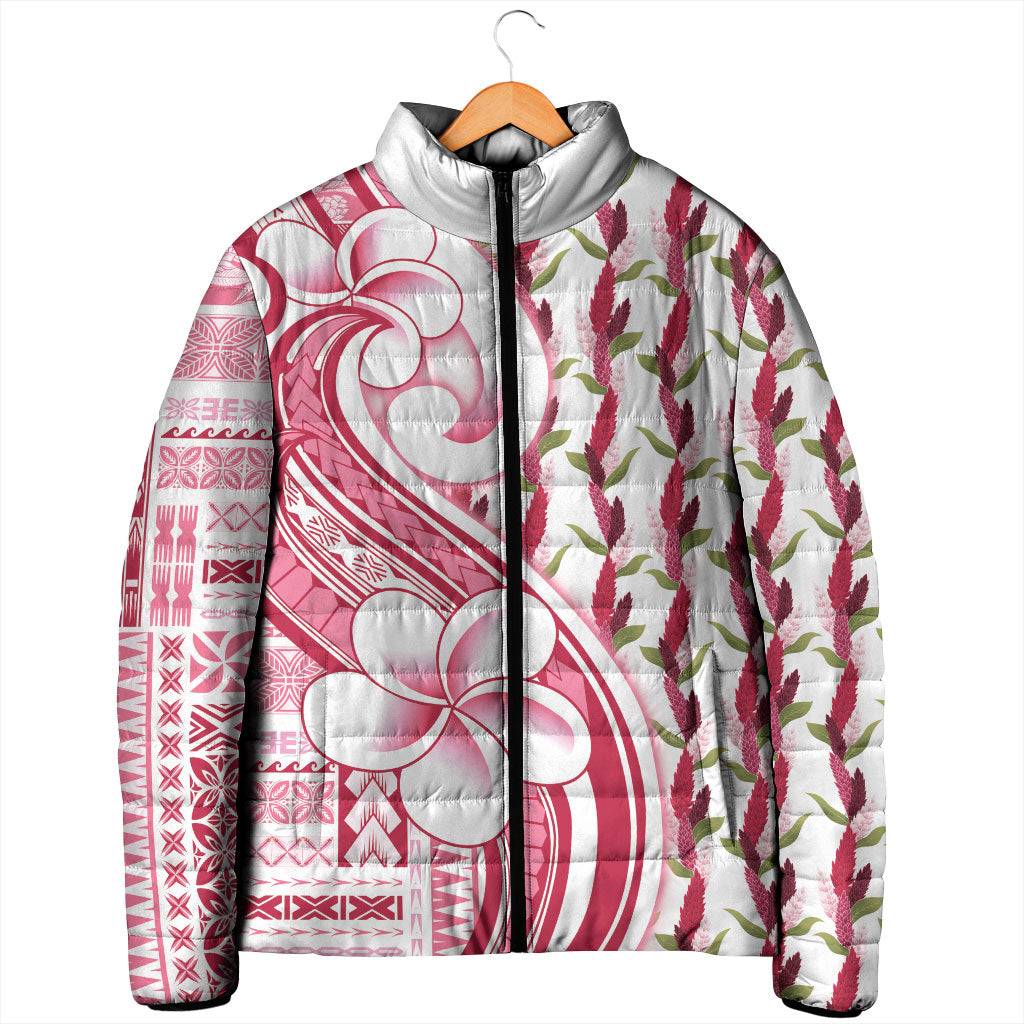 Samoa Teuila Padded Jacket White Samoan Siapo Motifs