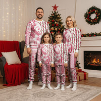 Samoa Teuila Christmas Pajama Set White Samoan Siapo Motifs