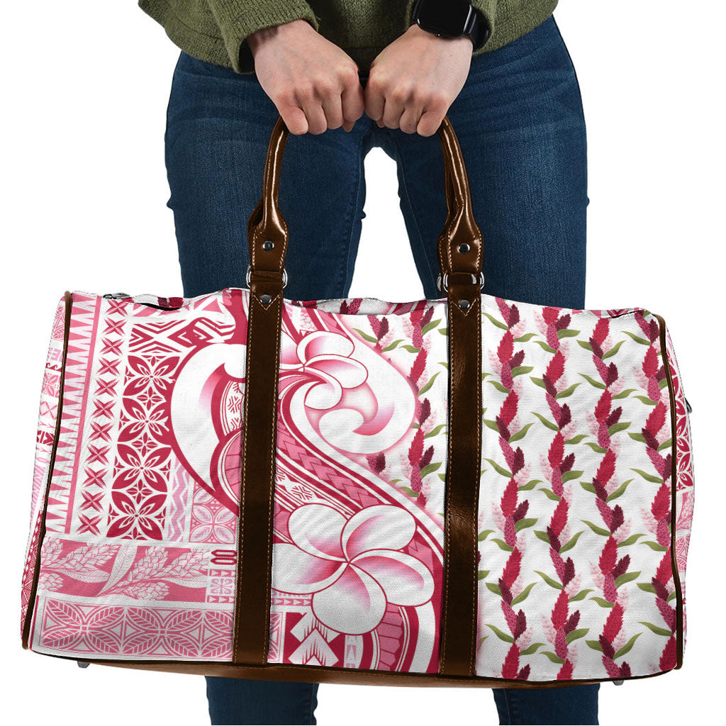 Samoa Teuila Travel Bag White Samoan Siapo Motifs LT05 White - Polynesian Pride